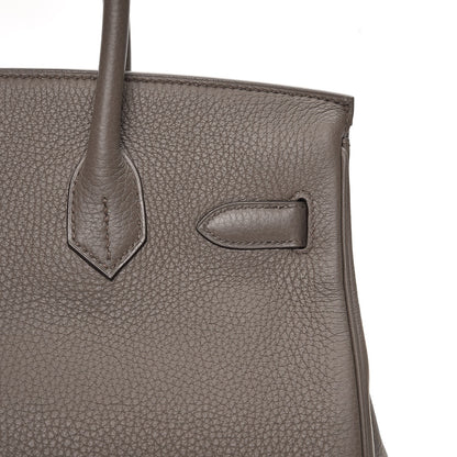 Hermes Taurillon Clemence Birkin 30 Etain 24 of 34