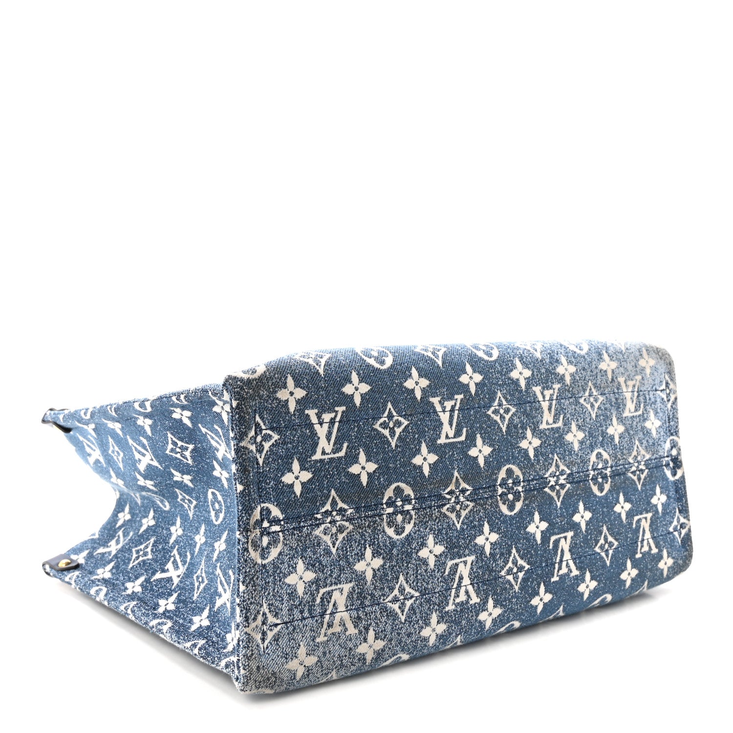 Louis Vuitton Monogram Jacquard Denim Onthego MM Bleu 4 of 9