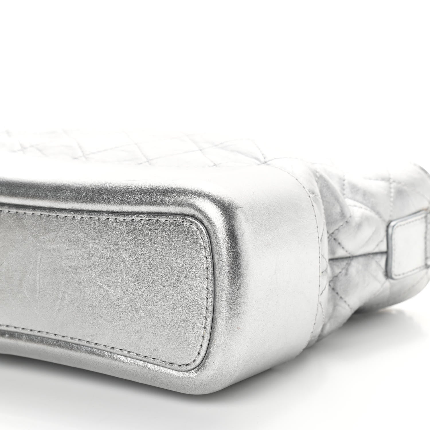 Chanel Metallic Lambskin Calfskin Quilted Medium Gabrielle Hobo Silver 8 of 8