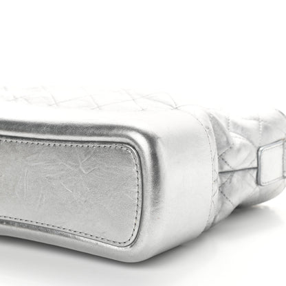 Chanel Metallic Lambskin Calfskin Quilted Medium Gabrielle Hobo Silver 8 of 8