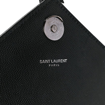 Saint Laurent Grain De Poudre Textured Mixed Matelasse Triquilt Medium Monogram Monochrome Satchel Black 6 of 12