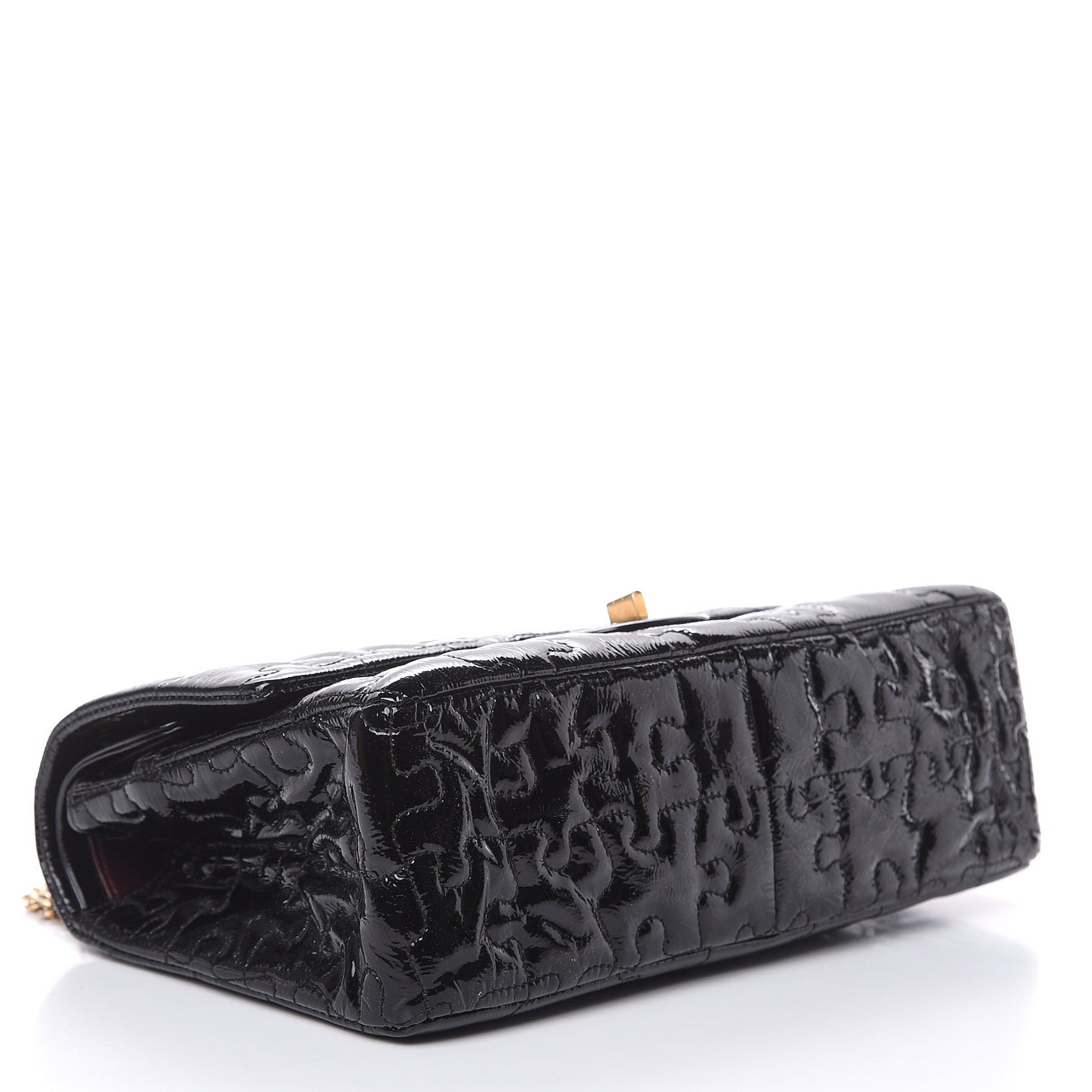 Crackled Patent Calfskin Puzzle 2.55 Reissue 226 Flap Black
