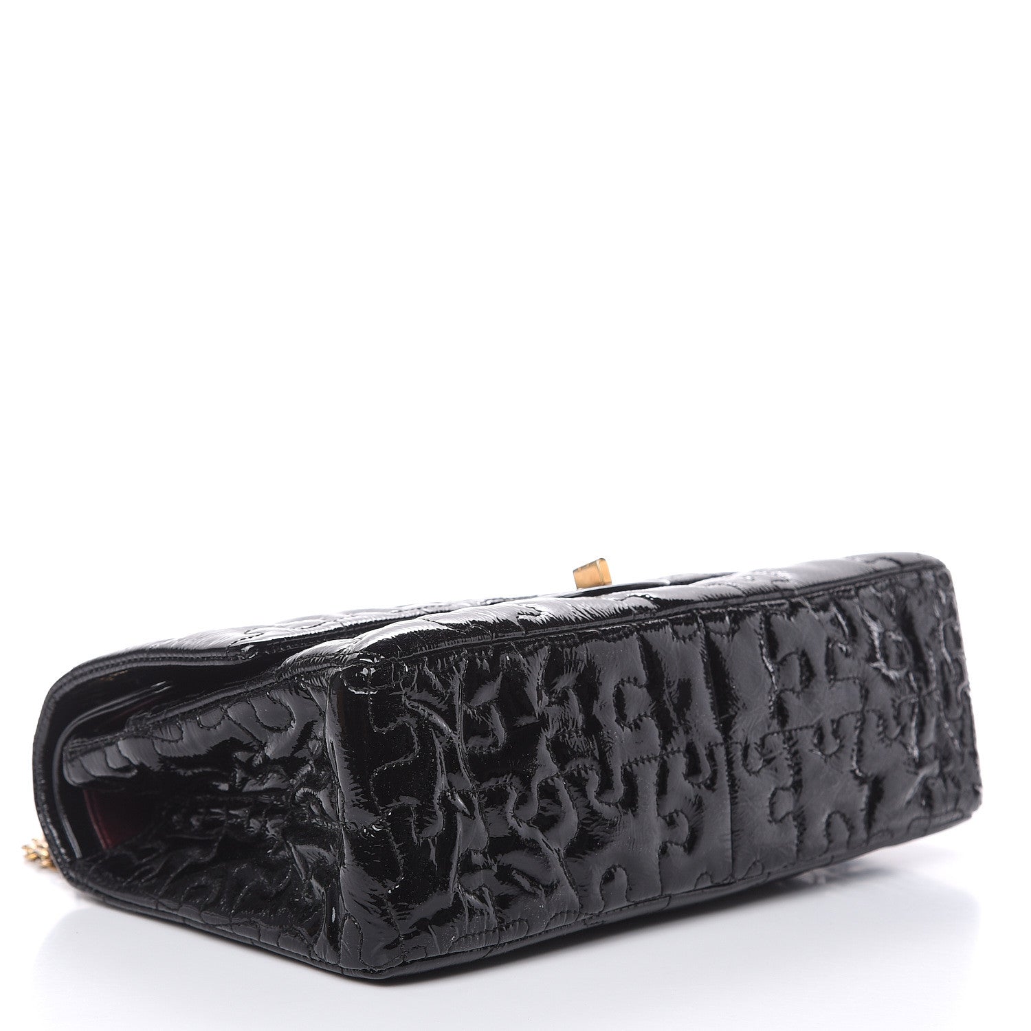 Chanel Crackled Patent Calfskin Puzzle 2.55 Reissue 226 Flap Black 4 of 13