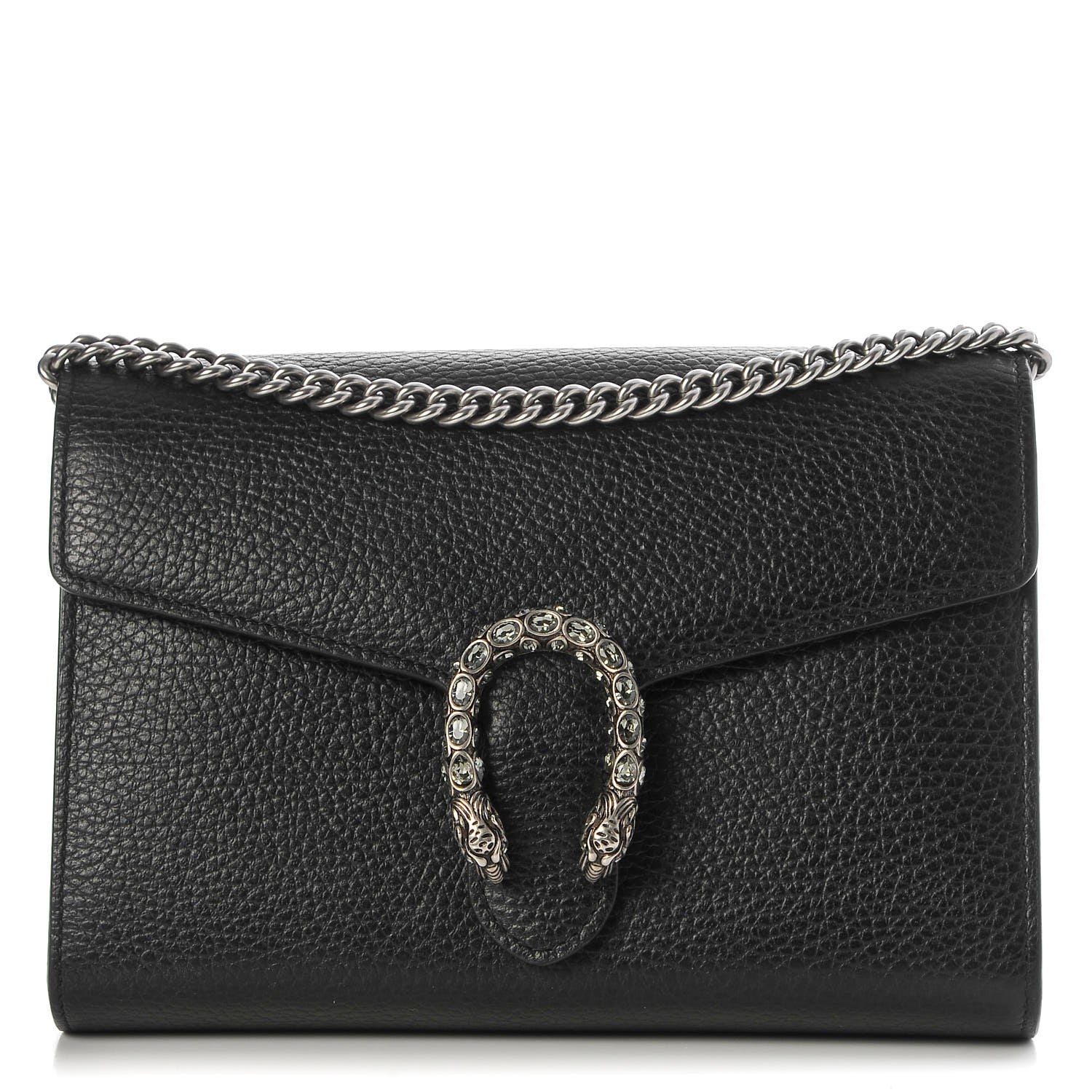 Gucci Calfskin Mini Dionysus Chain Wallet Black 1 of 8