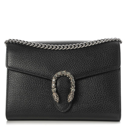 Gucci Calfskin Mini Dionysus Chain Wallet Black 1 of 8