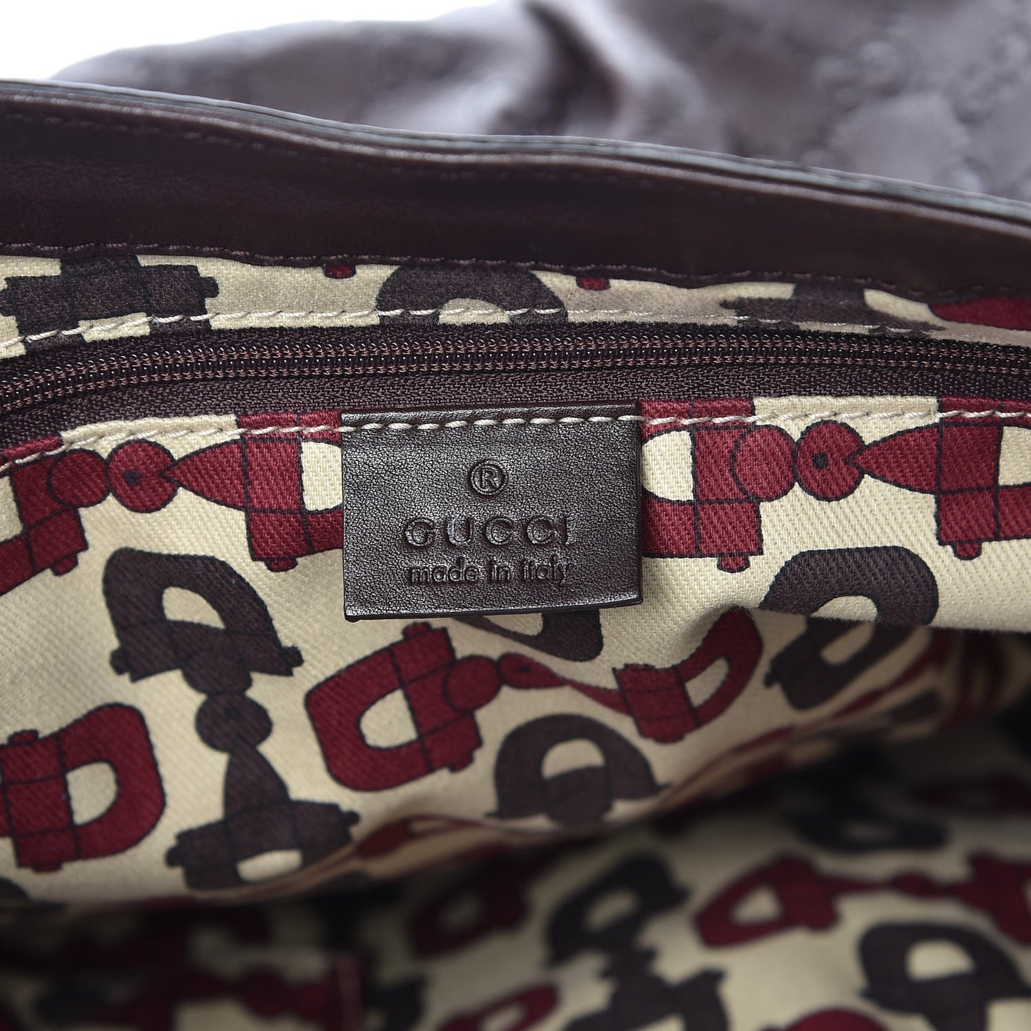 Guccissima Large D Gold Ring Shoulder Bag Chocolate