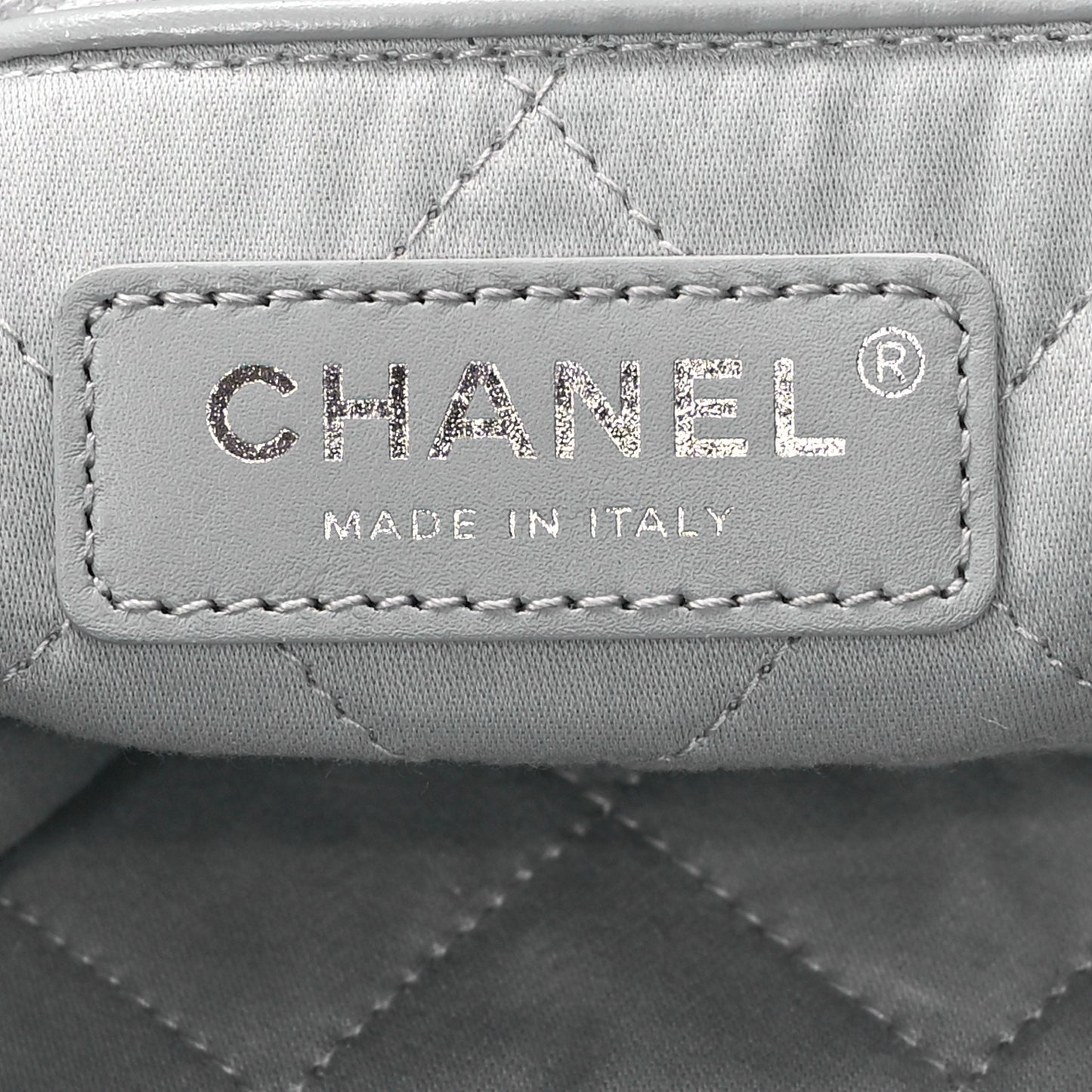 Metallic Calfskin Quilted Small Chanel 22 Silver
