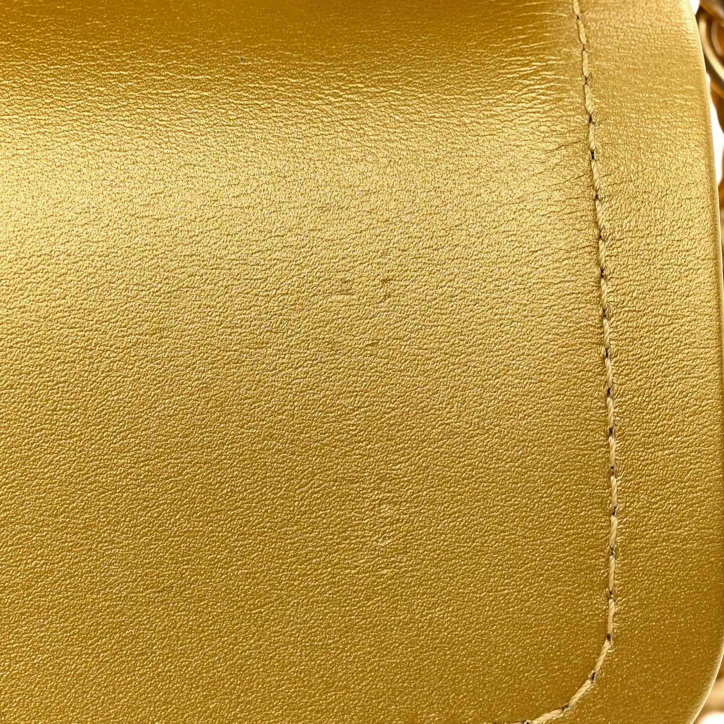 Metallic Calfskin Crocodile Embossed Cocodile Medium Double Flap Gold