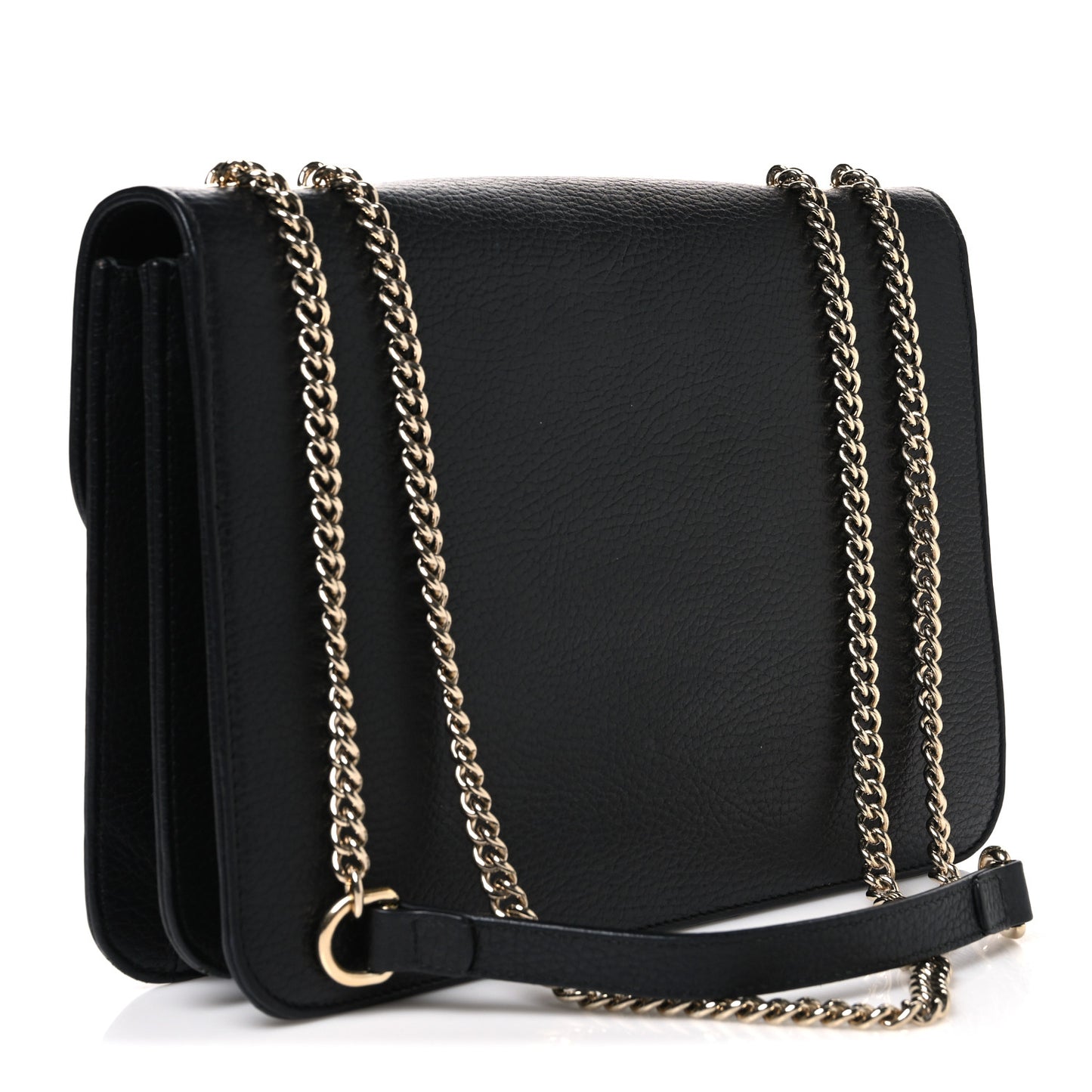 Dollar Calfskin Interlocking G Shoulder Bag Black