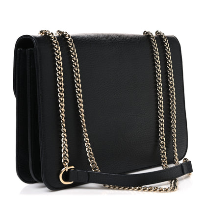 Gucci Dollar Calfskin Interlocking G Shoulder Bag Black 3 of 11