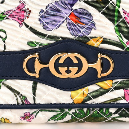 Gucci Canvas Flora Floral Trapuntata Zumi Continental Wallet Great White Multicolor Blue Agata 8 of 12