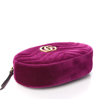 Gucci Velvet Matelasse GG Marmont Belt Bag 75 30 Fuchsia Violet Cyclamen 3 of 10