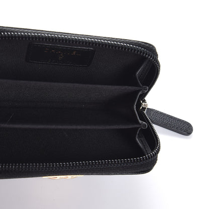 Chanel Caviar Quilted Boy Zip Around Coin Purse Wallet Black 5 of 8
