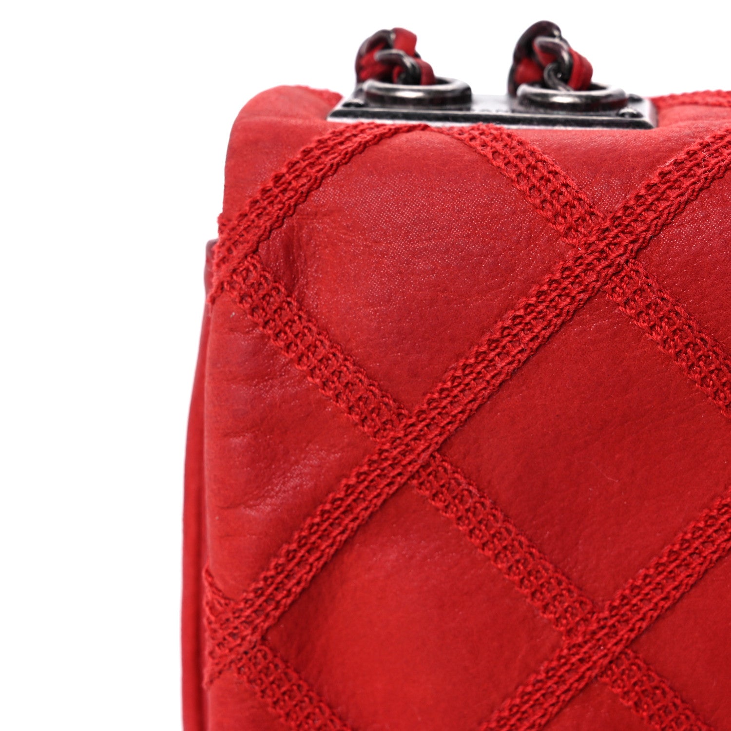 Chanel Iridescent Calfskin Diamond Stitch Small Flap Red 17 of 20
