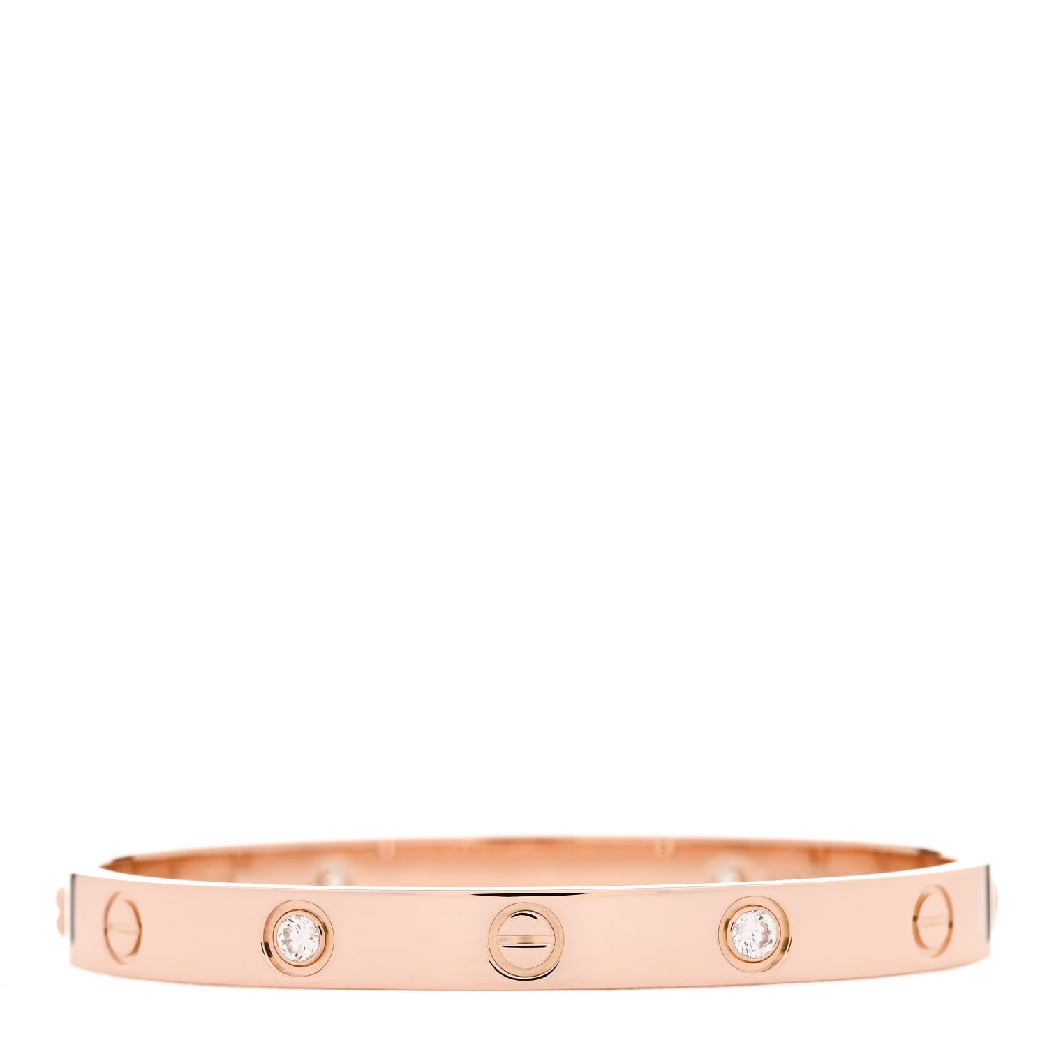 Cartier 18K Pink Gold 4 Diamond LOVE Bracelet 16 2 of 6