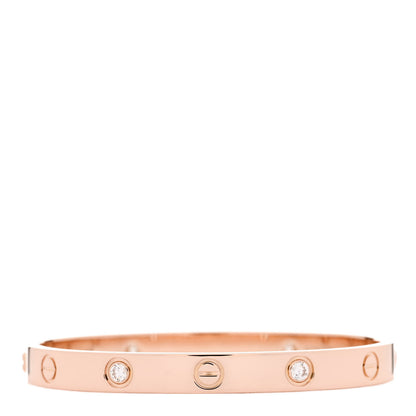 Cartier 18K Pink Gold 4 Diamond LOVE Bracelet 16 2 of 6