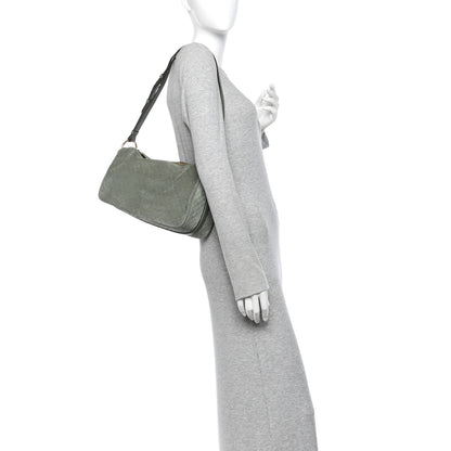 Gucci Suede GG Monogram Half Horsebit Medium Shoulder Bag Sage 2 of 11