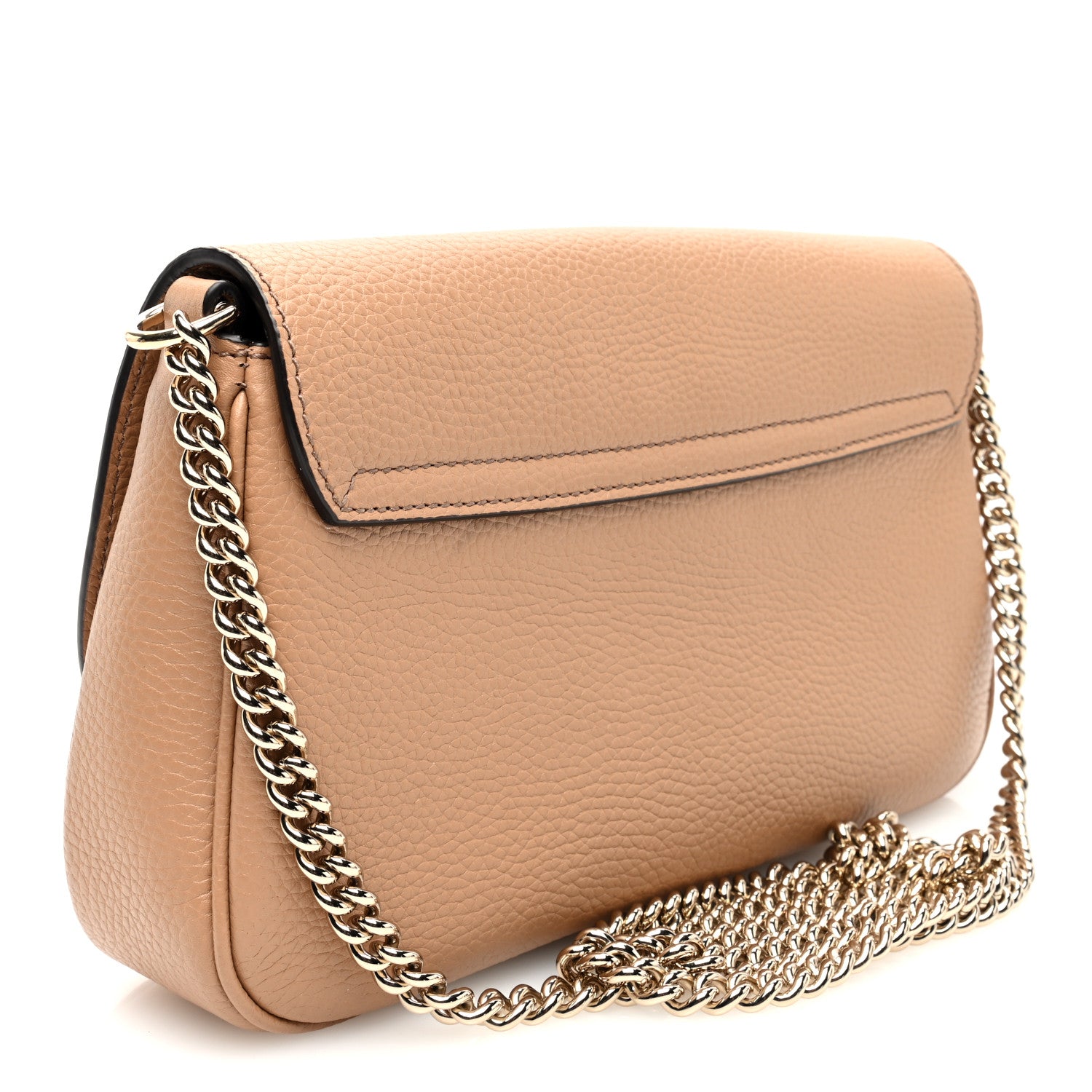 Gucci Pebbled Calfskin Medium Soho Flap Crossbody Camelia 3 of 10