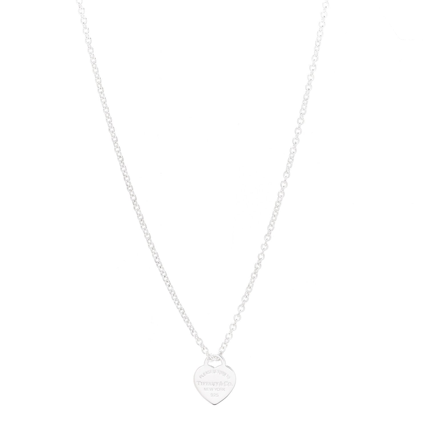Tiffany Sterling Silver Small Return to Tiffany Heart Pendant Necklace 1 of 7