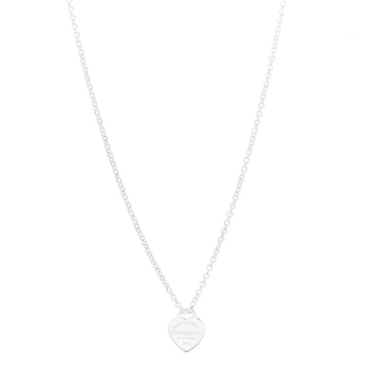 Tiffany Sterling Silver Small Return to Tiffany Heart Pendant Necklace 1 of 7