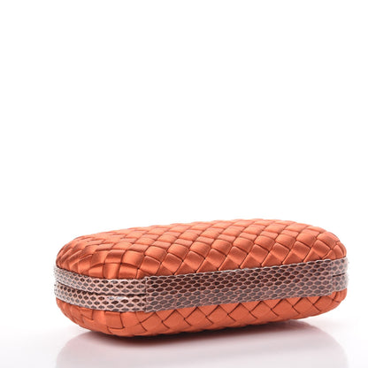 Bottega Veneta Satin Intreccio Impero Ayers Knot Clutch Orange 4 of 6
