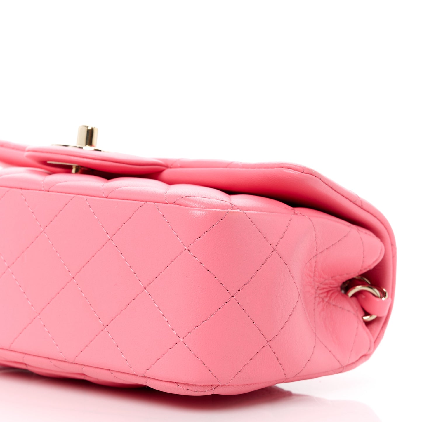 Lambskin Quilted Mini Rectangular Flap Pink