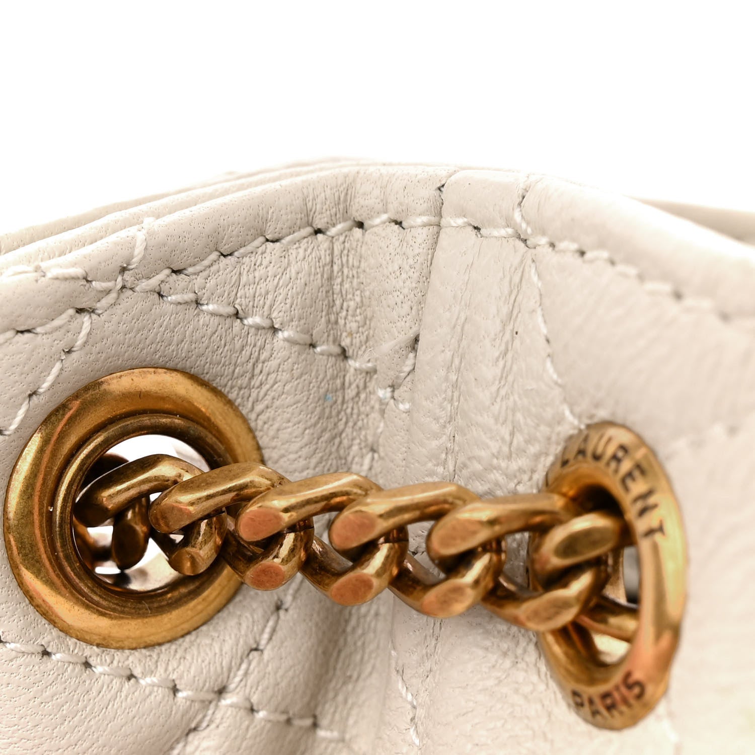 Saint Laurent Lambskin Quilted Monogram Mini Nolita Blanc Vintage 11 of 15