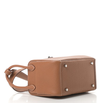 Hermes Taurillon Clemence Mini Lindy 20 Gold 4 of 11