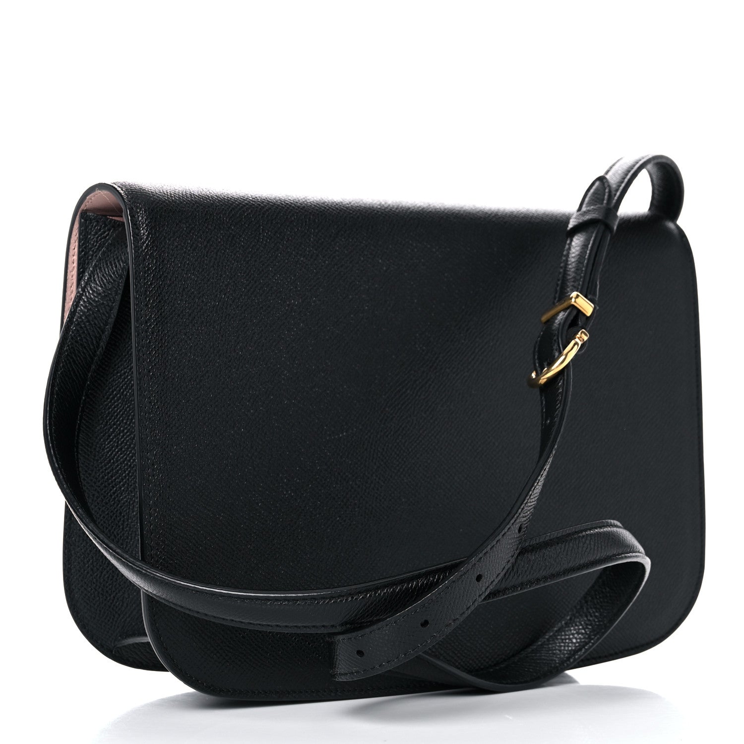 Salvatore Ferragamo Hammered Calfskin Round Gancini Crossbody Bag Black 3 of 8
