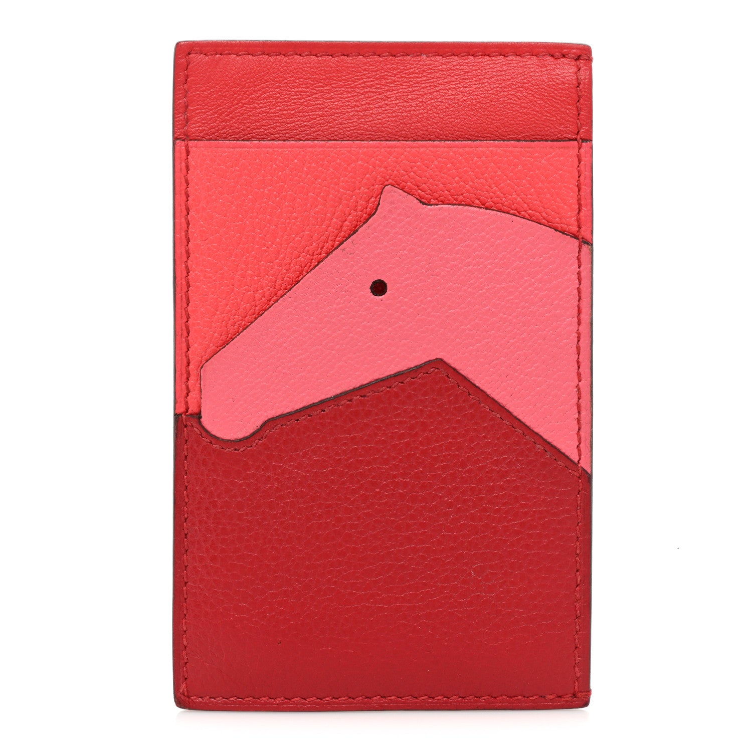 Hermes Evercolor Chevre Mysore Swift Les Petits Chevaux Card Holder Piment Rose Lipstick Rose Texas Rouge De Coeur 1 of 9