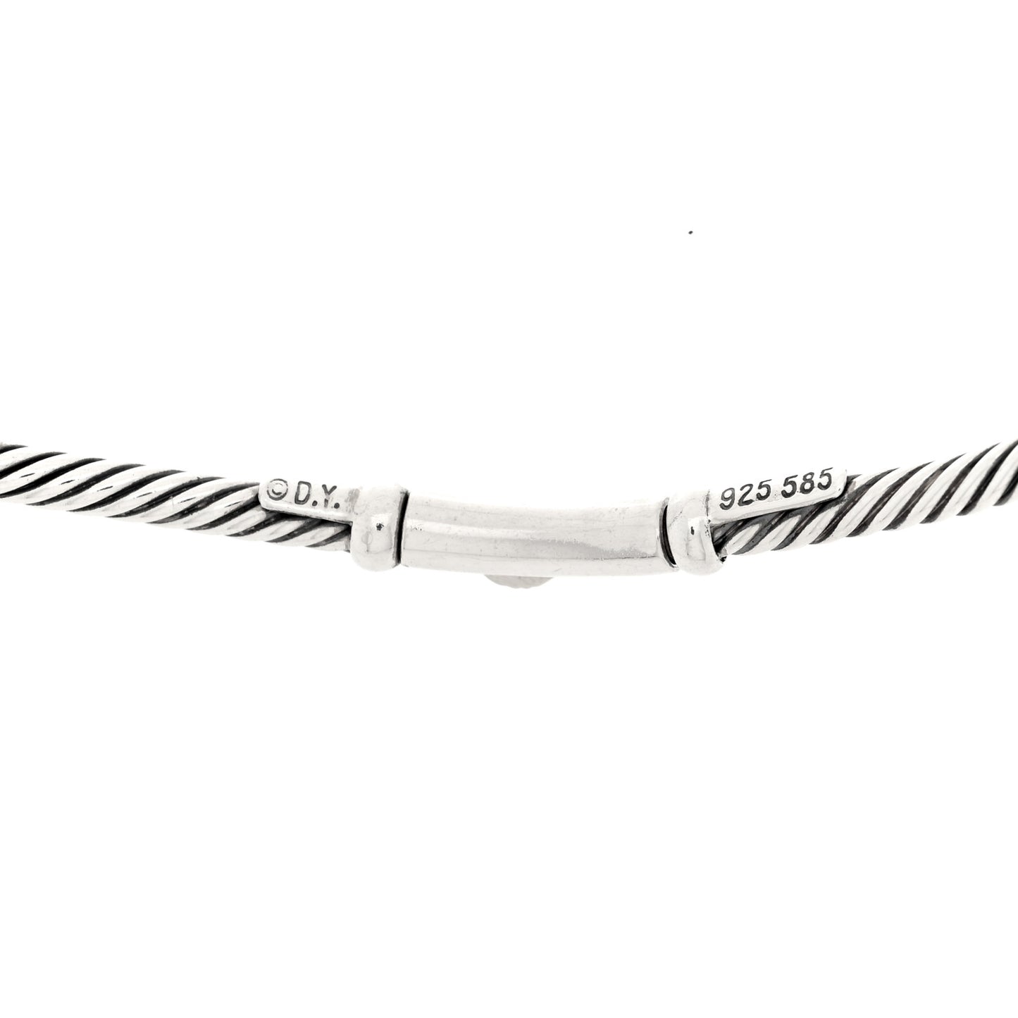 Sterling Silver 14K Yellow Gold Black Onyx Hampton Cable Choker Necklace