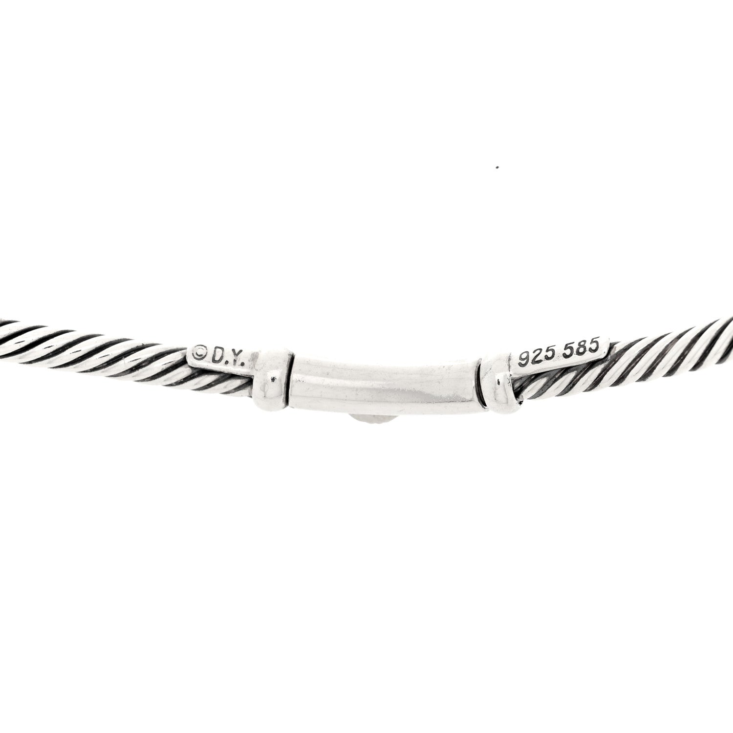 David Yurman Sterling Silver 14K Yellow Gold Black Onyx Hampton Cable Choker Necklace 4 of 4