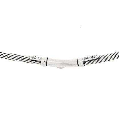 David Yurman Sterling Silver 14K Yellow Gold Black Onyx Hampton Cable Choker Necklace 4 of 4