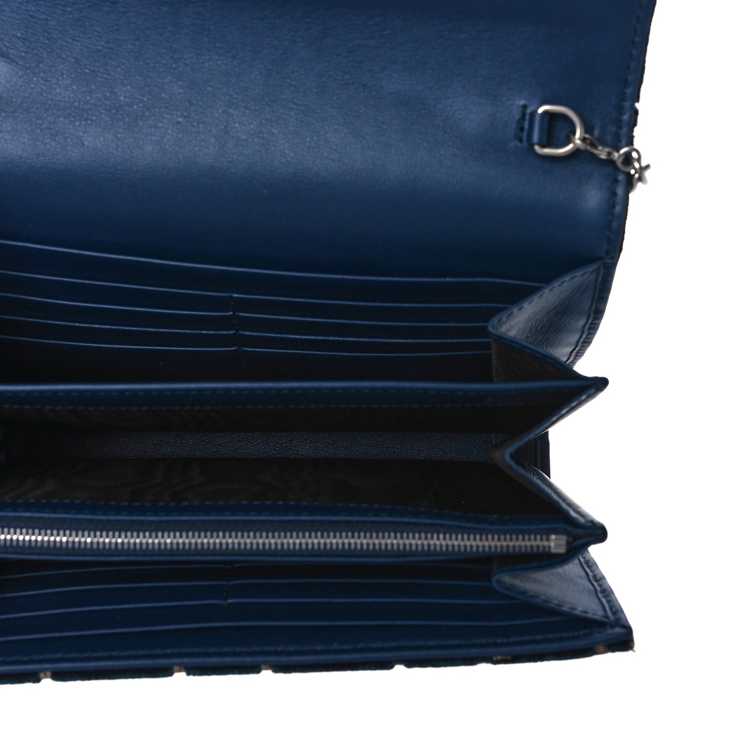 Velvet GG Monogram Mini Dionysus Chain Wallet Blue Beige Black
