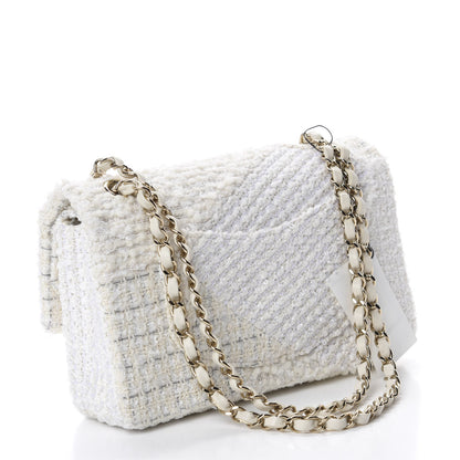 Chanel Tweed Patchwork Medium Double Flap White 3 of 11