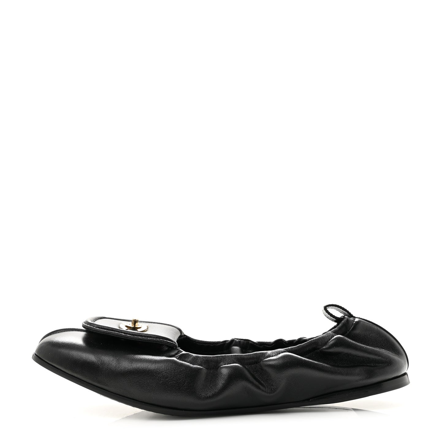 Lambskin CC Turnlock Ballerina Flats 40.5 Black