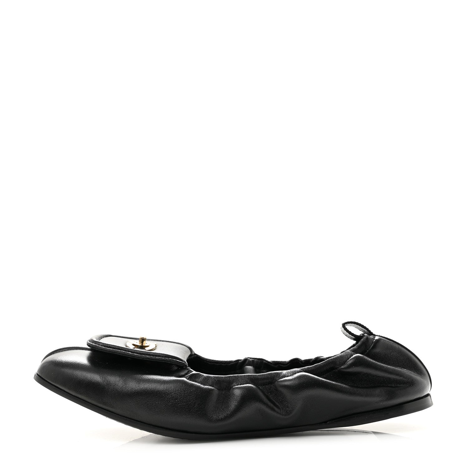 Chanel Lambskin CC Turnlock Ballerina Flats 40.5 Black 1 of 10