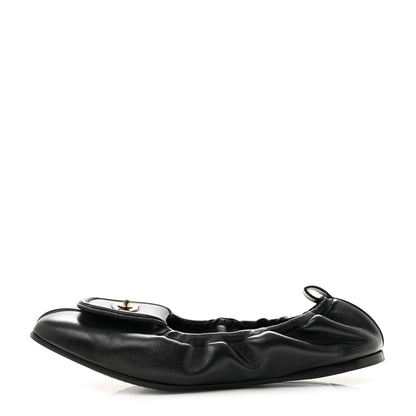 Chanel Lambskin CC Turnlock Ballerina Flats 40.5 Black 1 of 10