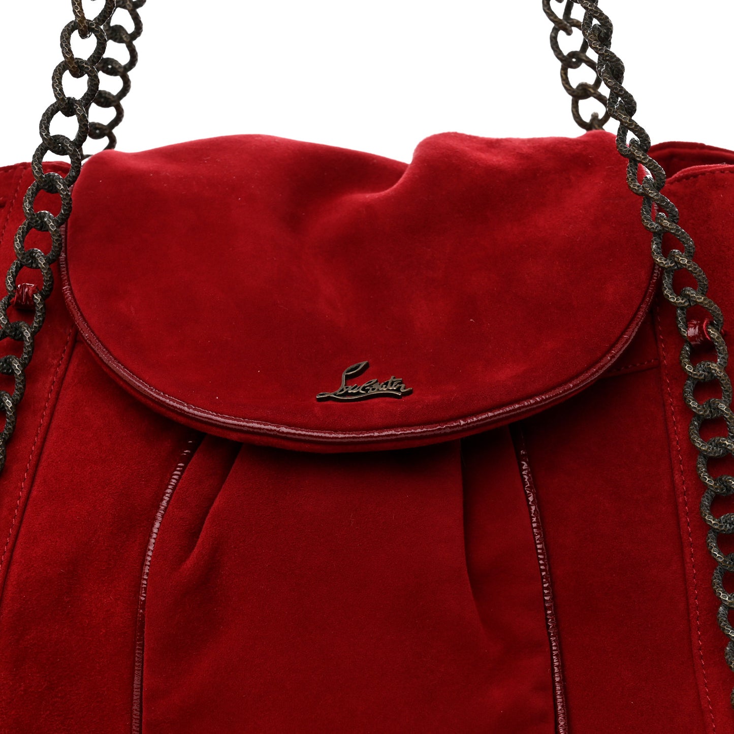 Suede Chain Shoulder Bag Red