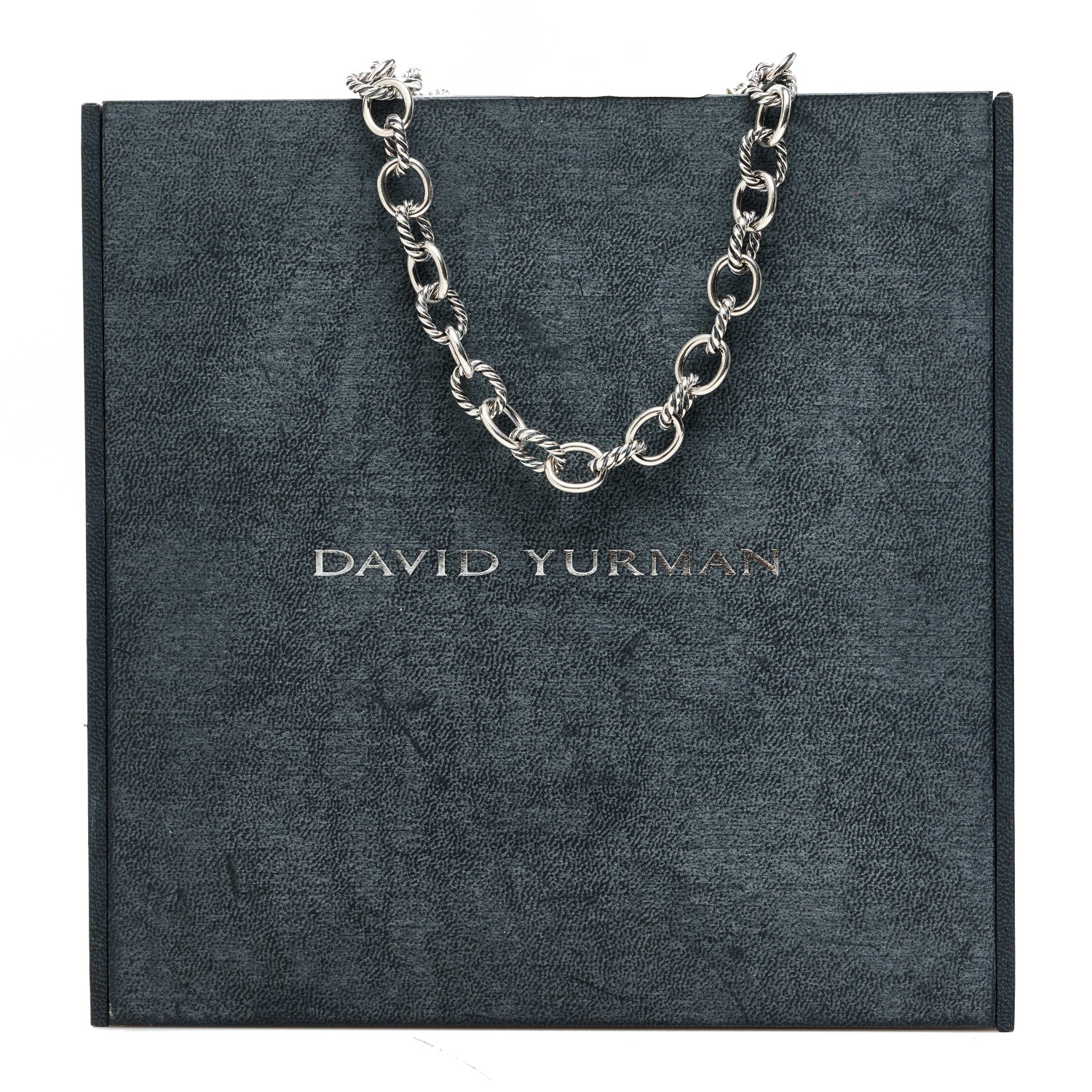 David Yurman Sterling Silver 10mm Medium Oval Link Necklace 6 of 6