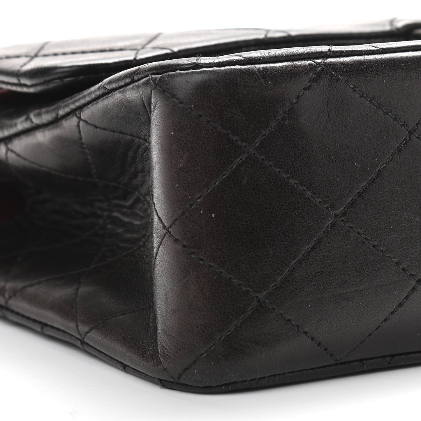 Lambskin Quilted Medium Double Flap Black