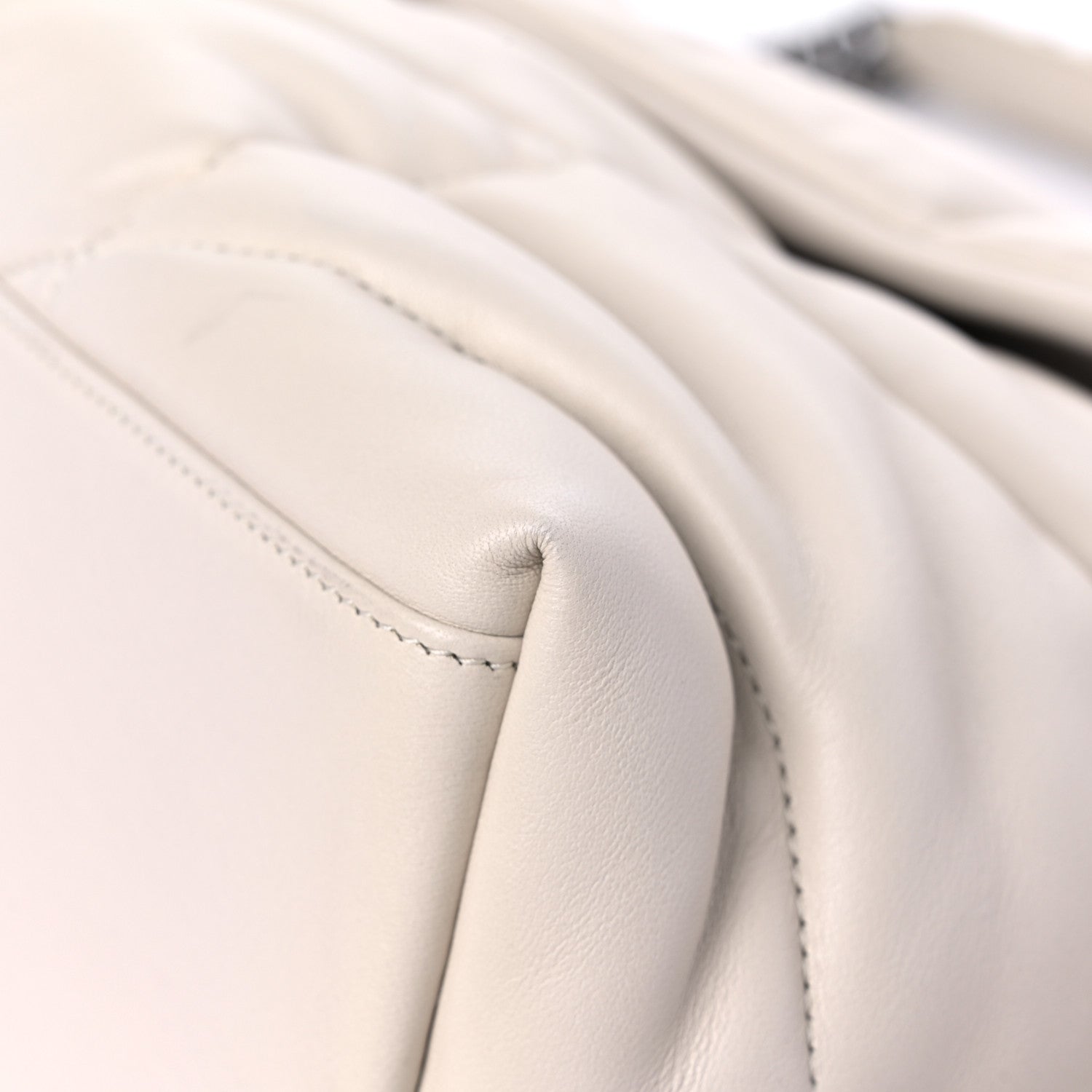 Saint Laurent Lambskin Quilted Medium Loulou Puffer Monogram Chain Satchel Crema Soft 10 of 13