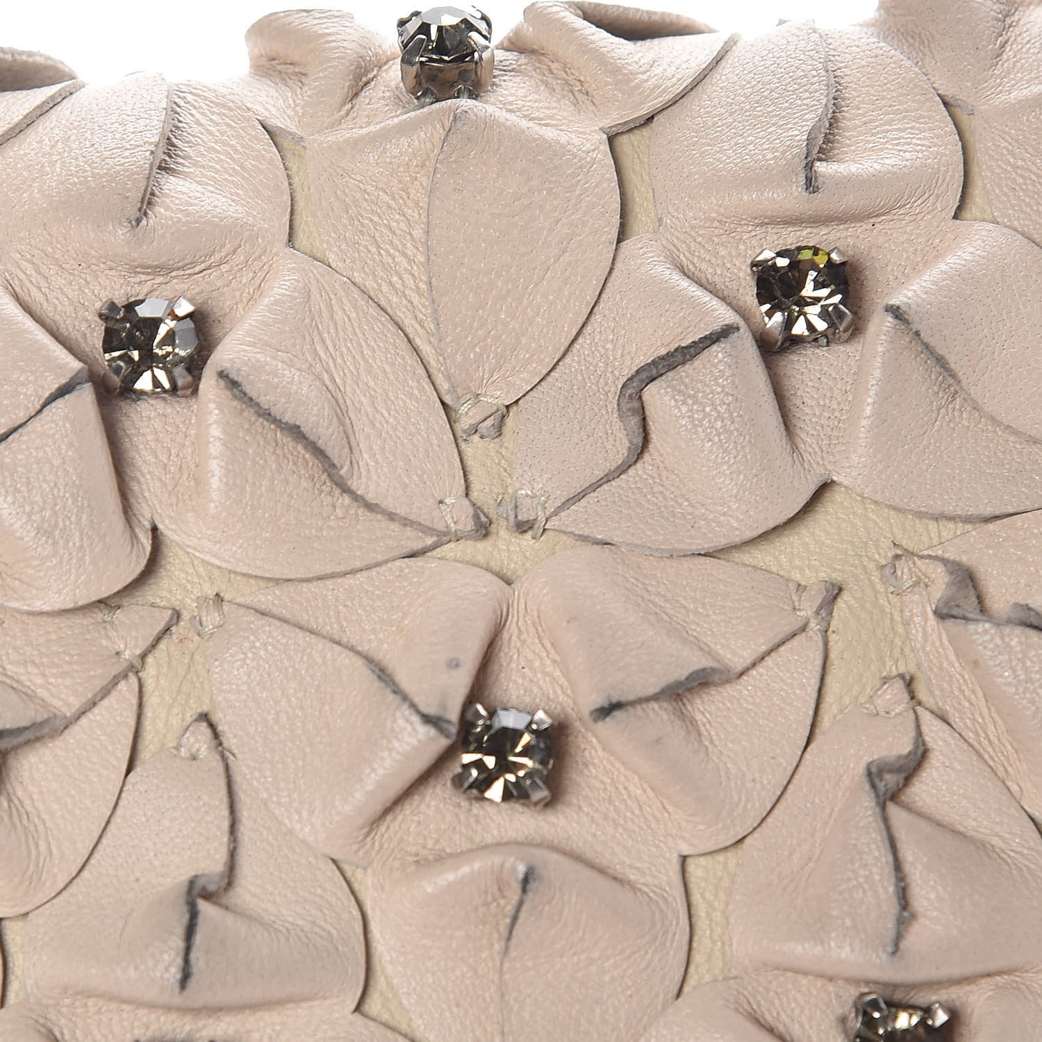 Valentino Garavani Vitello Glam Flower Crystal Bow Clutch Nude 18 of 21