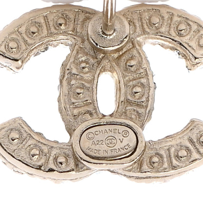Chanel Graduated Pearl CC Earrings Gold 4 of 5