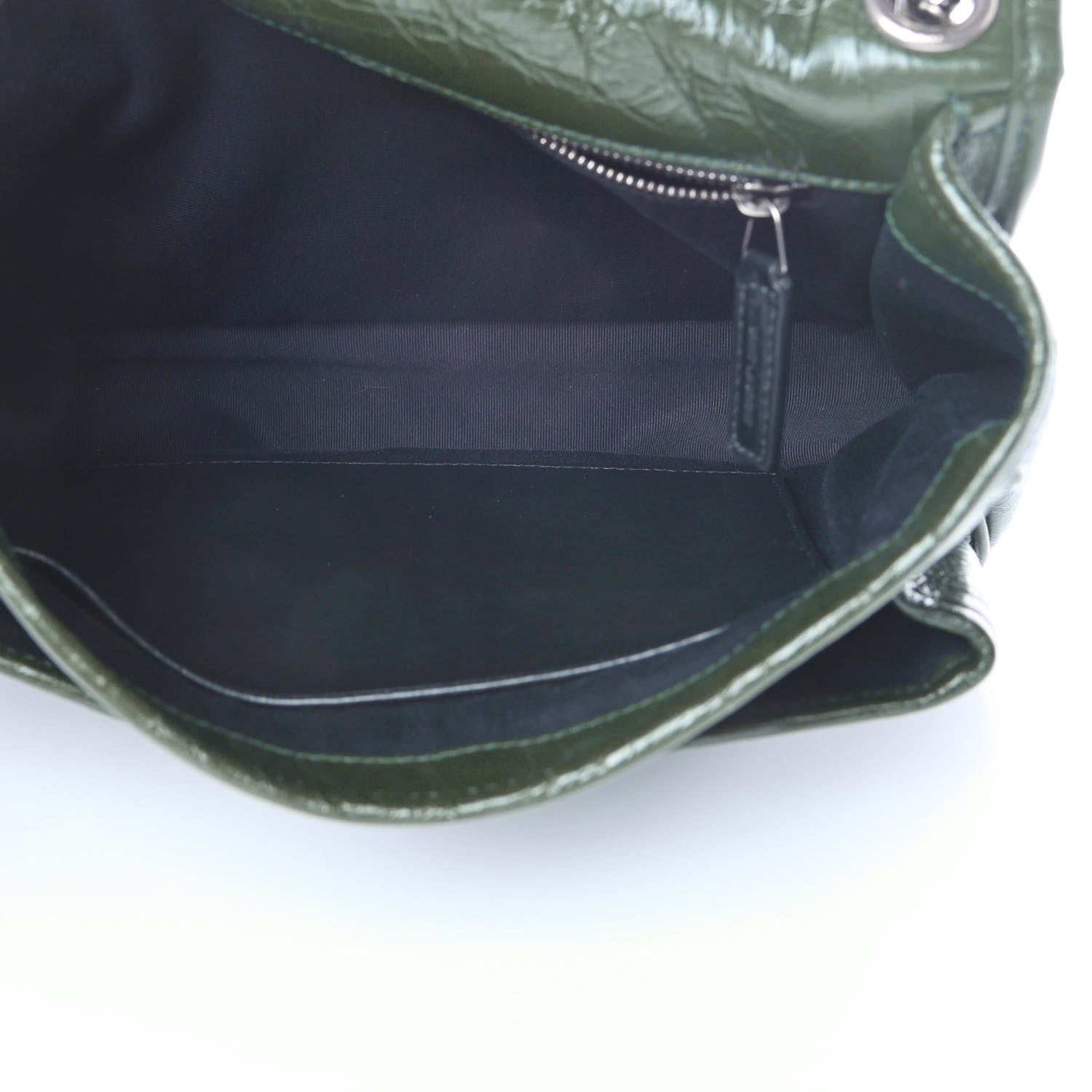 Saint Laurent Crinkled Calfskin Matelasse Monogram Medium Niki Chain Satchel Military Olive 6 of 11