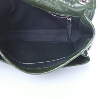 Saint Laurent Crinkled Calfskin Matelasse Monogram Medium Niki Chain Satchel Military Olive 6 of 11