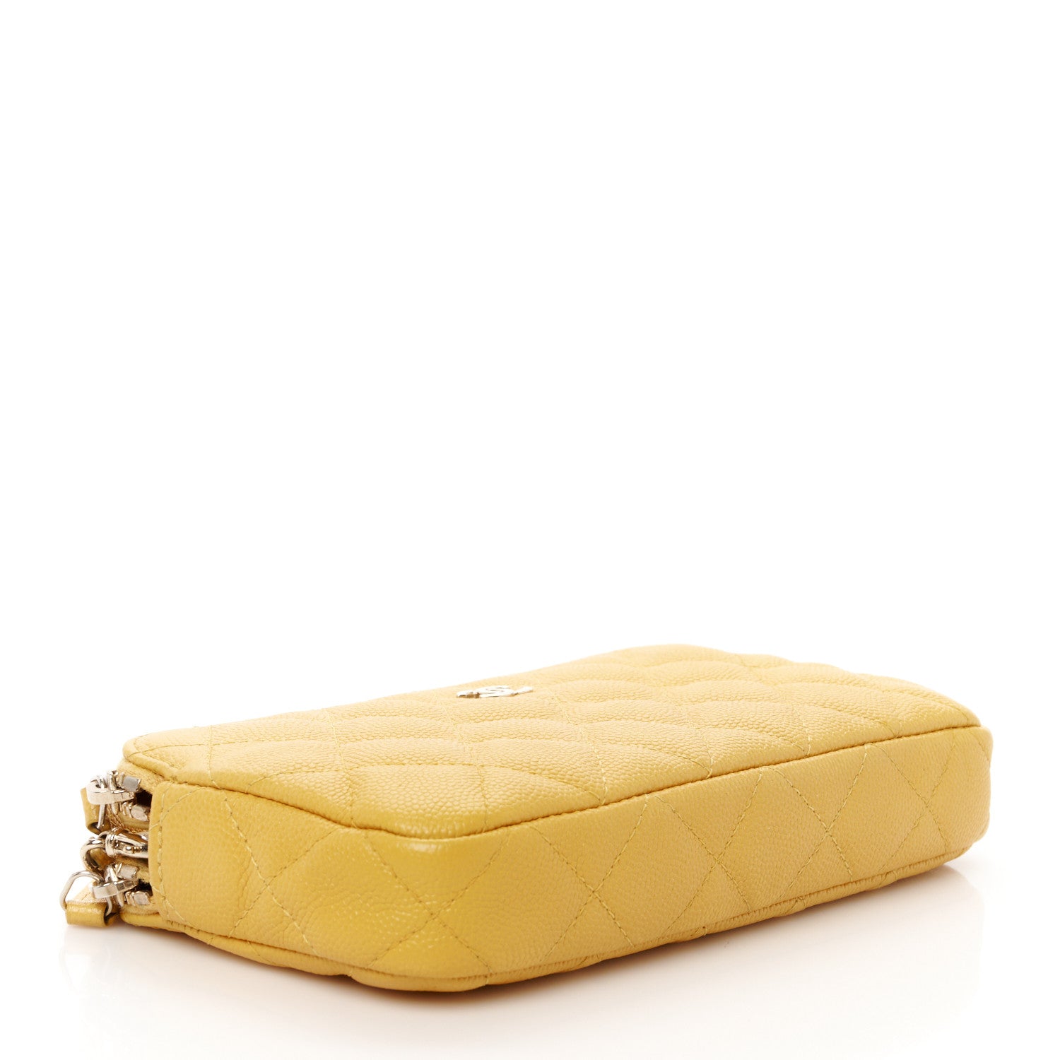 Chanel Caviar Quilted Small Clutch With Chain Yellow 4 of 12