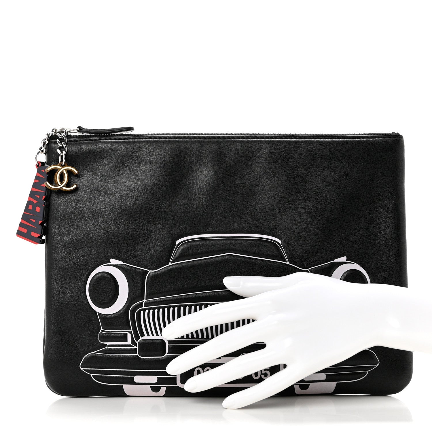 Chanel Lambskin Medium Cuba Car Cosmetic Case Black 2 of 7
