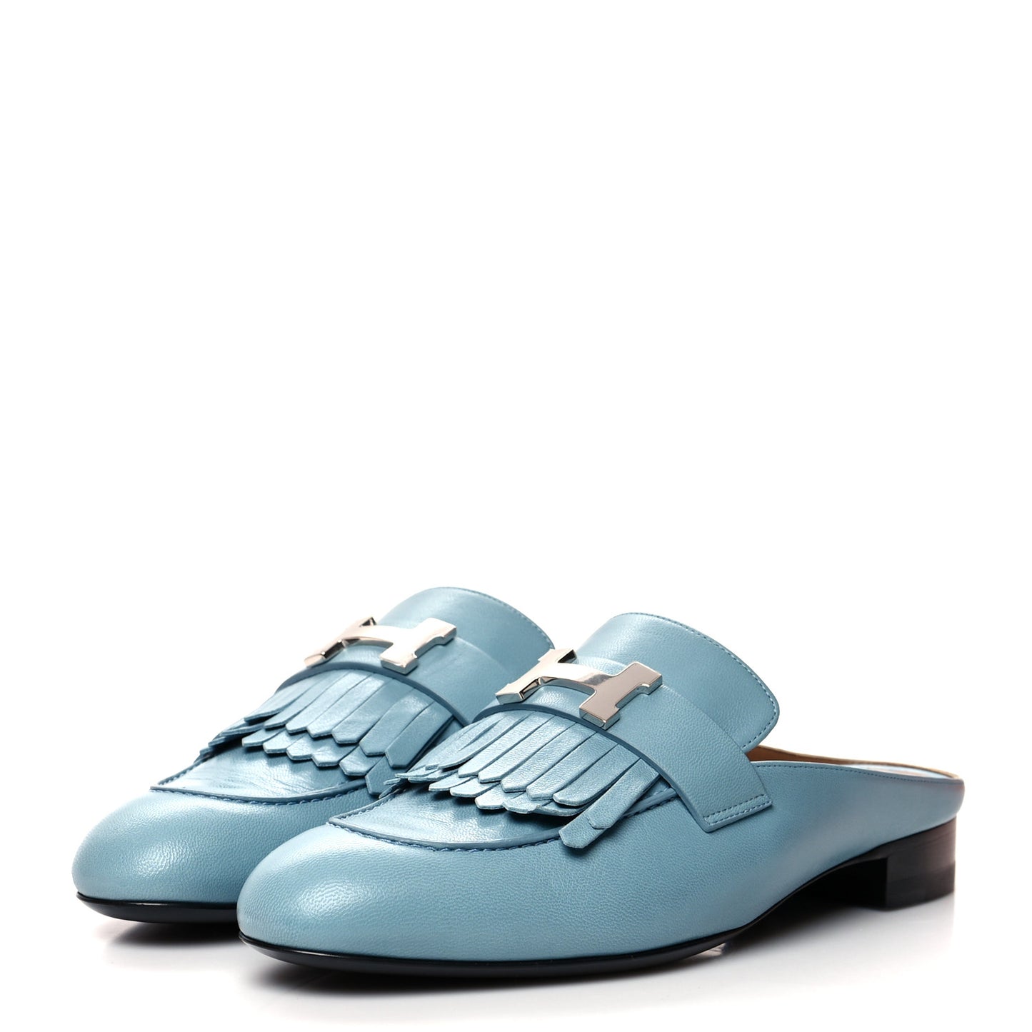 Goatskin Rivoli Mules 37.5 Bleu Dorset