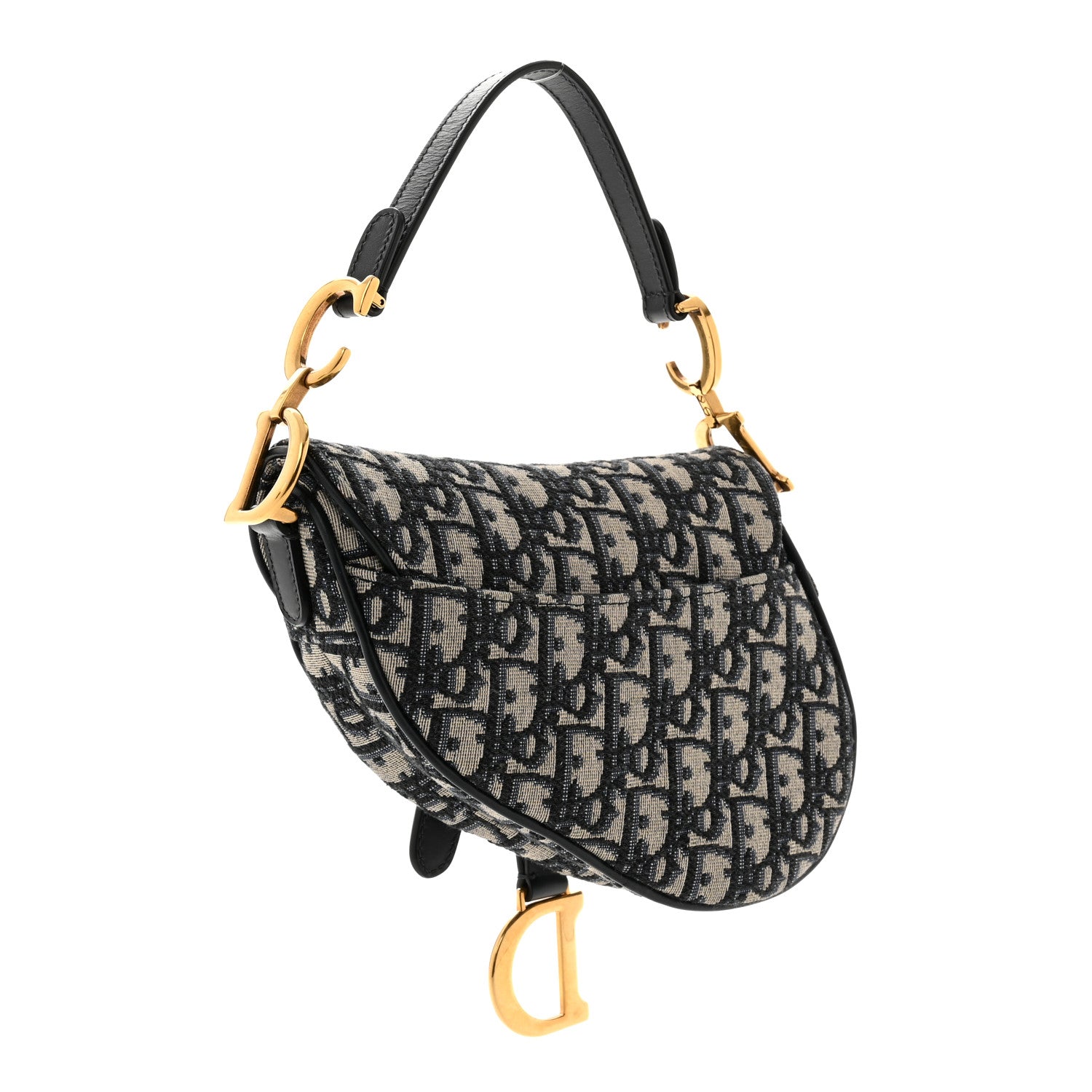 Christian Dior Oblique Mini Saddle Bag Blue 3 of 10